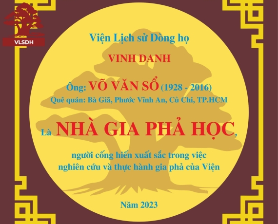 Viện LSDH Vinh danh nhà Gia phả học